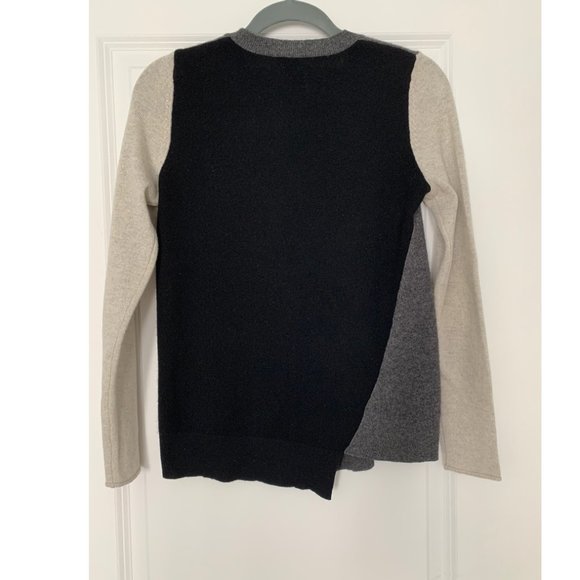 Bloomingdale's 100% 2-ply Cashmere Sweater - Black/Grey/Beige - Size Small - Picture 2 of 3